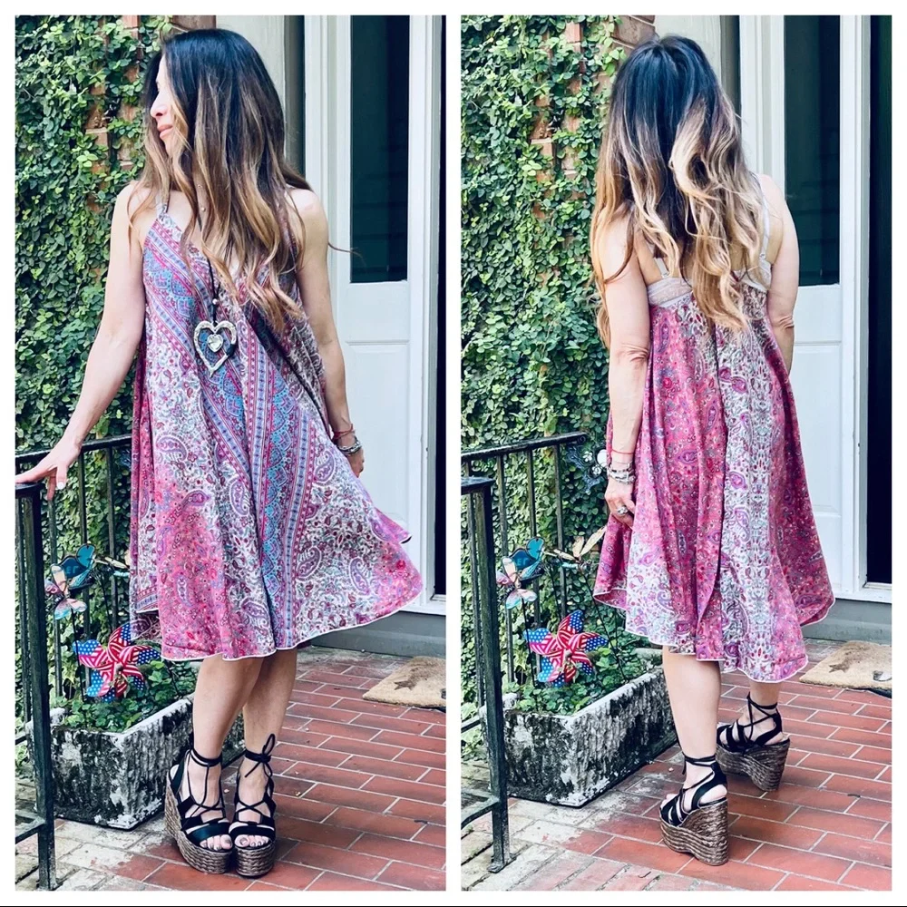 01 Floral Tank From France Boho dress - Picture 4 of 13